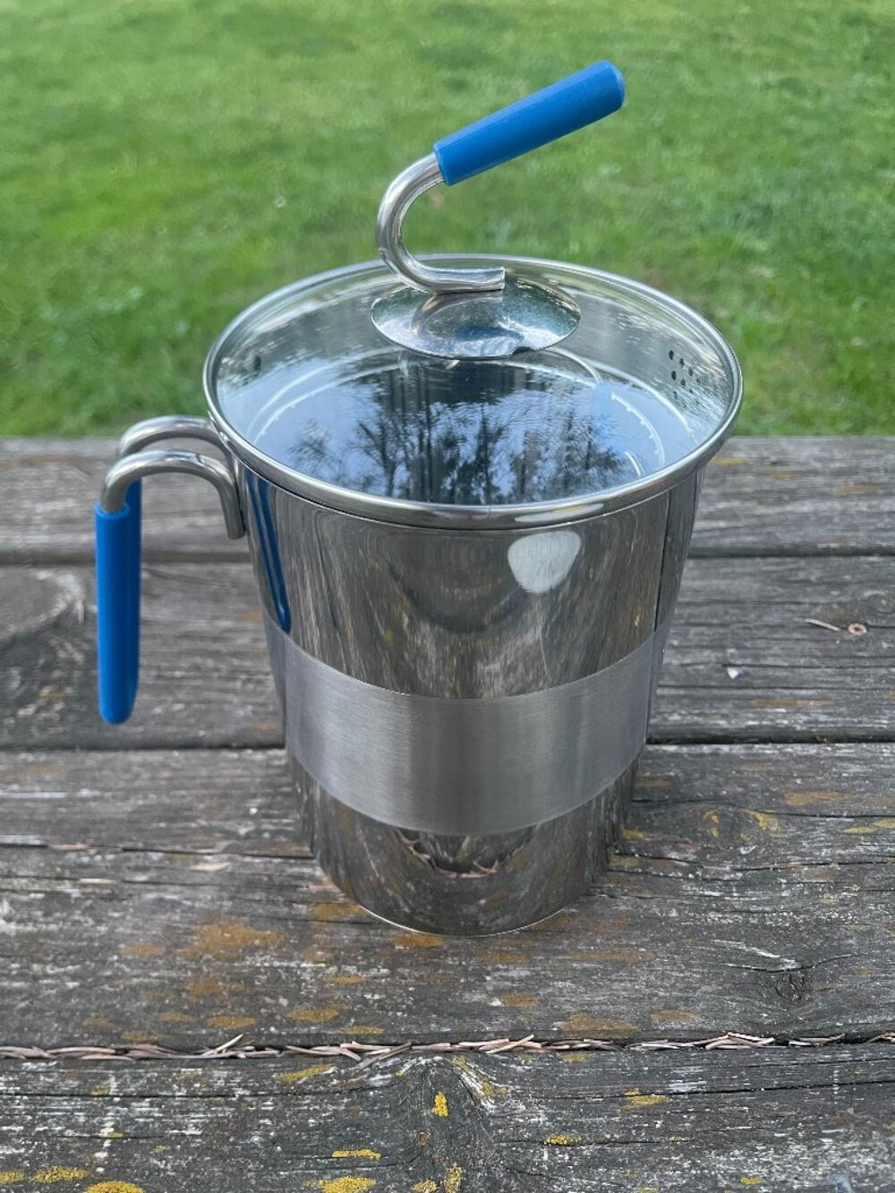 Kuhn Rikon 11-Cup Stainless Steel 4th Burner Pot Blue New